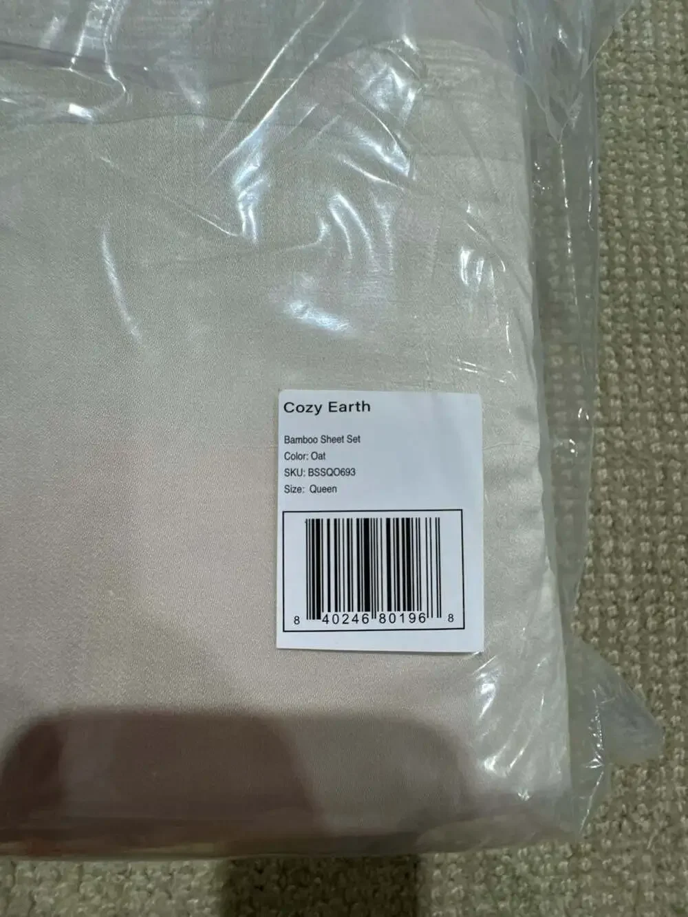 Cozy Earth Bamboo Sheet Set, Queen, Oat